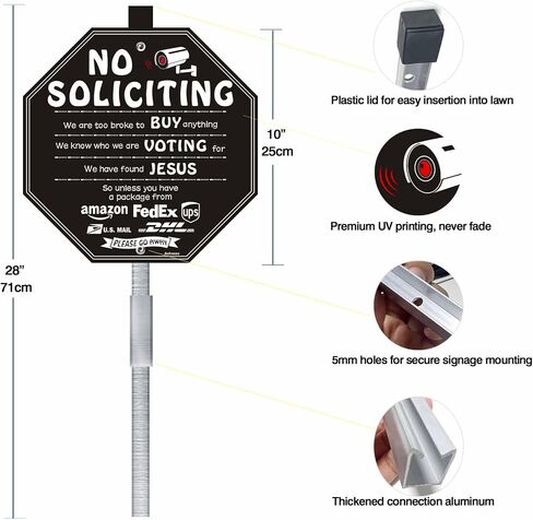 محمية من قبل Home Security System Yard Sign With Stake ، علامة تحذير متصلة بالشرطة 10 "× 28" in Kuwait