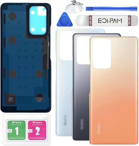 Back Glass Replacement for Xiaomi Redmi Note 10 Pro Back Cover Rear Housing Repair Tool Kit Genuine Rear Glass (Gray) in Kuwait