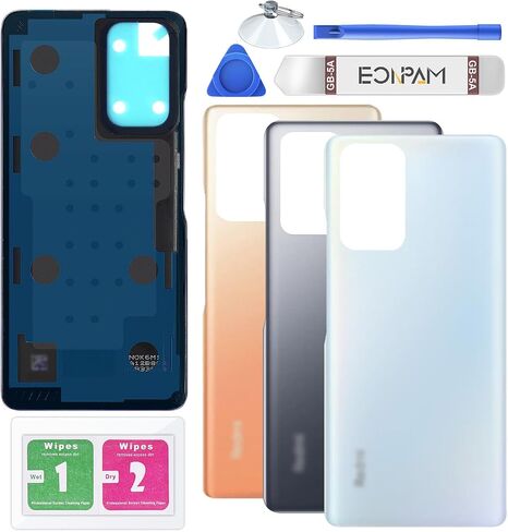 Back Glass Replacement for Xiaomi Redmi Note 10 Pro Back Cover Rear Housing Repair Tool Kit Genuine Rear Glass (Gray) in Kuwait