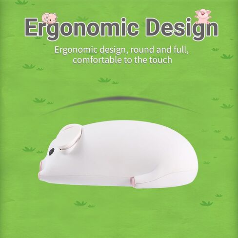 Elec Space Cute Pig Design Wireless Mouse Dual Mode Bluetooth & USB Mouse ، عملية صامتة ، مريحة ، مثالية لأجهزة الكمبيوتر المحمولة وأجهزة الكمبيوتر ، هدية مثالية لعشاق الحيوانات والأطفال (الوردي) in Kuwait