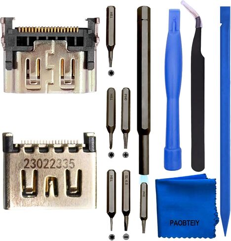 PAOBTEIY 2pcs HDMI Port Replacement for Playstation 4 With 10-in-1 Kits, HDMI Display Socket Connector Jack for Sony PS4. in Kuwait