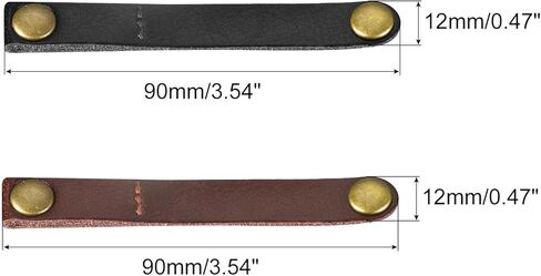 MECCANIXITY ربطات كابل جلدية لأشرطة الكابلات، منظم السلك، إدارة الكابلات المحمولة لكابلات USB، أسلاك سماعة الرأس، بني/بني فاتح، حزمة من 20 in Kuwait