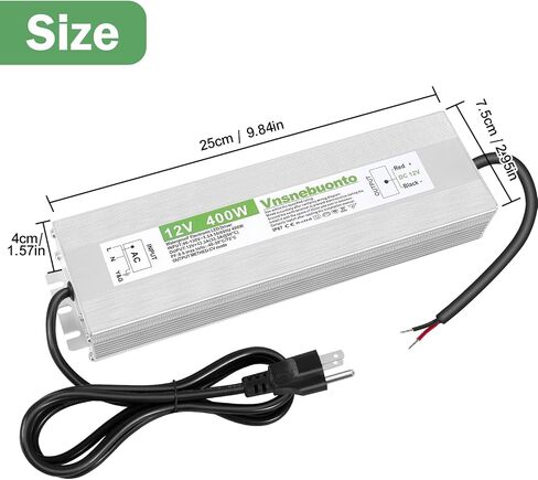 مزود الطاقة 12 فولت 100W ، 90-250V AC إلى 12 فولت DC 8.33A محول ، IP67 سائق LED مقاوم للماء ، 12 فولت محول الجهد منخفض ، محول مع 3 دبوس قابس لضوء LED ، الاستخدام الداخلي في الهواء الطلق in Kuwait