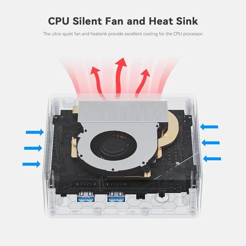 Beelink SEi12 Mini PC, Intel Core i5 12450H(8C/12T, Up to 4.4GHz), 16GB DDR4 3200MHz 500GB PCle4.0 SSD, Mini Computer Dual Display 4K, Dual Gigabit LAN, WiFi6/BT5.2 in Saudi Arabia