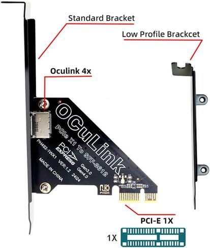 CABLECC SFF-8612 SFF-8611 OCULINK PORT إلى M.2 NGFF M-KEY إلى NVME PCIE SSD 2280 SSD ALPGER in Kuwait