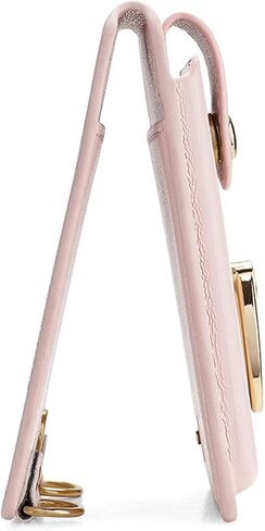 Crossbody Wallet Card Holder,360°Rotation Ring Kickstand, Pu Leather Phone Wallet Stick-On Pull RFID Sleeve Universally Pocket Covers Strap Credit Cash for iPhone/All Smartphones(Purple) in Kuwait