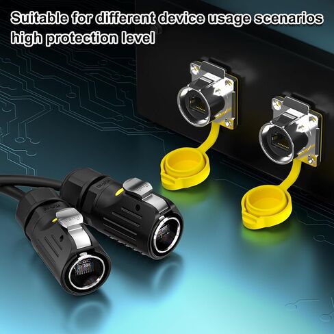 Cat7 RJ45 Waterproof Connector IP68 RJ45 Industrial Connector RJ45 Aviation Plugs Sockets Cat7 10Gbps Signal Connector for Home, Industrial Connection/LED/Stage/Lighting/Network in Kuwait