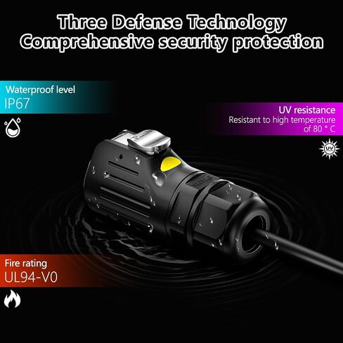 Cat7 RJ45 Waterproof Connector IP68 RJ45 Industrial Connector RJ45 Aviation Plugs Sockets Cat7 10Gbps Signal Connector for Home, Industrial Connection/LED/Stage/Lighting/Network in Kuwait