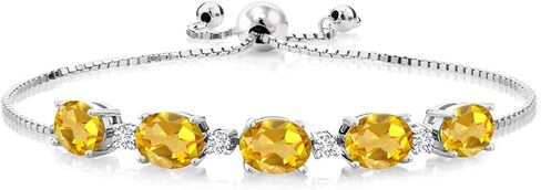 سوار تنس من الفضة الإسترلينية عيار 925 من Gem Stone King باللون الأزرق والياقوت الأبيض والأبيض للنساء (8.26 قيراط، قابل للتعديل بالكامل حتى 9 بوصة) in Saudi Arabia