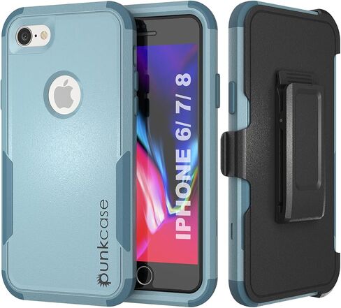 Punkcase for iPhone 8 Belt Clip Holster Case [Patron Series] 4-1 Rugged & Protective Multilayer Phone Cover W/Integrated Kickstand for iPhone 8 (4.7") (2017) [Red-Black] in Kuwait