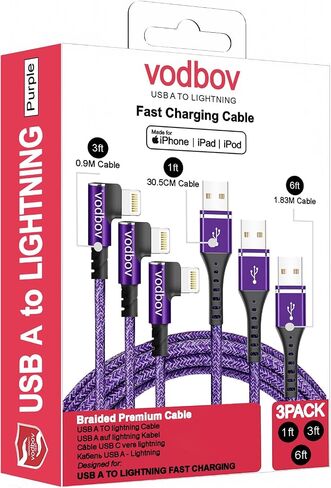 شاحن iPhone ، سلك الصواعق الكابل الأيمن 3 قدمًا 3ft 3ft 6ft نايلون مضفر USB شحن الأسلاك عالية السرعة متوافقة مع iPhone 14/13/12/11 PRO MAX/XS MAX/XR/XS/X/8 GREEN in Kuwait