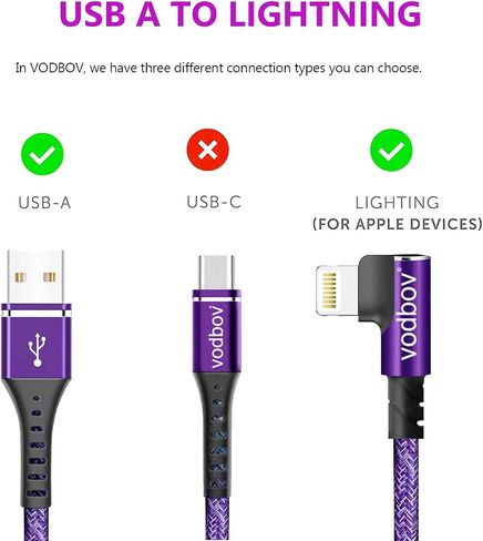 شاحن iPhone ، سلك الصواعق الكابل الأيمن 3 قدمًا 3ft 3ft 6ft نايلون مضفر USB شحن الأسلاك عالية السرعة متوافقة مع iPhone 14/13/12/11 PRO MAX/XS MAX/XR/XS/X/8 GREEN in Kuwait