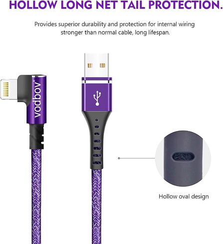 شاحن iPhone ، سلك الصواعق الكابل الأيمن 3 قدمًا 3ft 3ft 6ft نايلون مضفر USB شحن الأسلاك عالية السرعة متوافقة مع iPhone 14/13/12/11 PRO MAX/XS MAX/XR/XS/X/8 GREEN in Kuwait