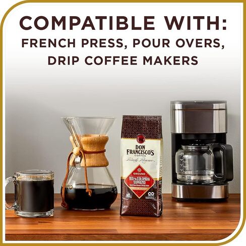Don Francisco's Premium Vanilla Nut Medium Roast Coffee Coffee - 100 ٪ Arabica Beans ، مثالي للتنقيط ، صب ، والصحافة الفرنسية - مصادر بعناية ، مصنوعة من الأسرة منذ عام 1870 (حقيبة 20 أوقية) in Saudi Arabia