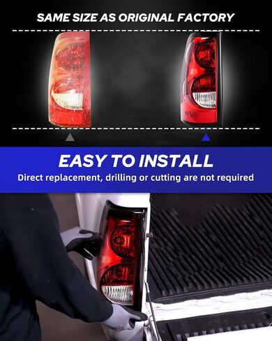 AUTOONE - For 2003 2004 2005 2006 Chevy Silverado Tail Light Assembly Factory OEM Taillights Compatible with Chevrolet Silverado 1500/ 2500HD/ 3500, Driver & Passenger Side in Kuwait