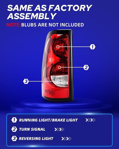 AUTOONE - For 2003 2004 2005 2006 Chevy Silverado Tail Light Assembly Factory OEM Taillights Compatible with Chevrolet Silverado 1500/ 2500HD/ 3500, Driver & Passenger Side in Kuwait
