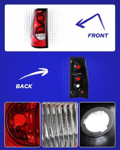 AUTOONE - For 2003 2004 2005 2006 Chevy Silverado Tail Light Assembly Factory OEM Taillights Compatible with Chevrolet Silverado 1500/ 2500HD/ 3500, Driver & Passenger Side in Kuwait