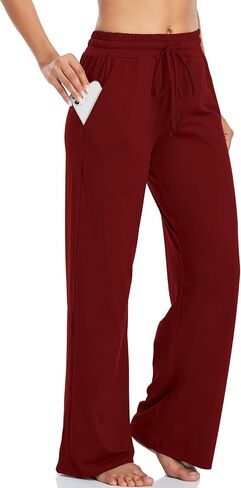 ADANIKI Sweatpants Women Yoga Pants with Pockets for Women Pajamas Work Pants Wide Leg Drawstring Pants for Women's Lounge in Kuwait