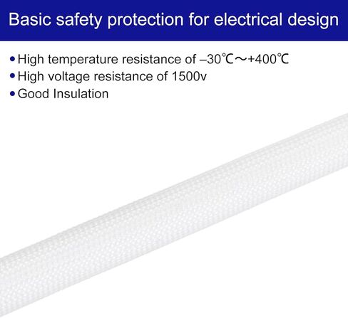 MECCANIXITY 10Pcs Insulation Braided Cable Sleeve,3.3Ft-1/4 Inch ID Black, High Temp Silicone Coated Fiberglass Sleeving for Cable Wrap, Automotive Hose Lines Electrical Wiring Protection in Kuwait
