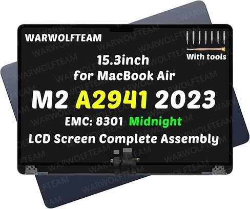 15.3inch Compatible with MacBook Air Mac14,15 A2941 2023 M2 MQKP3xx/A MQKQ3xx/A EMC 8301 Retina LCD 2880 x 1864 Screen Digitizer Replacement Complete Assembly(Space Gray) in Kuwait