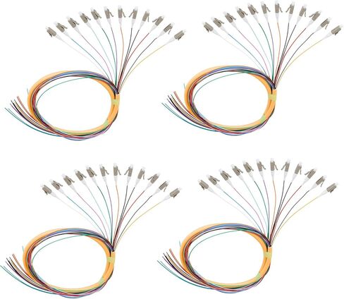12 Fibers LC OM1 62.5/125 Multimode (MM) Fiber Optic Pigtail 1.5m LC Multimode Fiber Cable Pigtail for Engineering Network Fiber Access, 2 Packs in Kuwait
