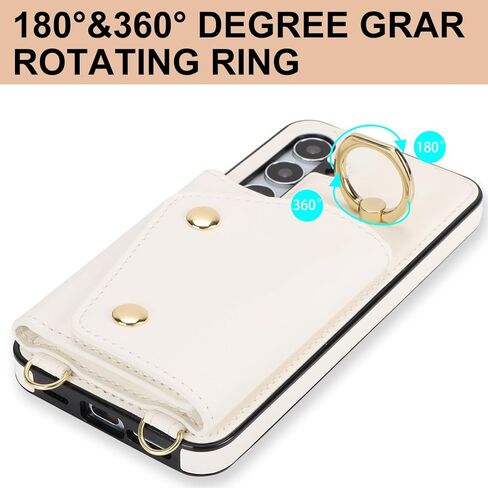 for Samsung Galaxy S24 FE (Not S24) Case for Women, Crossbody Wallet Case with Card Slot Lanyard Wrist Strap Shockproof Purse Kickstand Case for Samsung Galaxy S24 FE.Crossbody Black in Kuwait