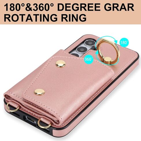 بالنسبة إلى Samsung Galaxy S24 Fe (وليس S24) للنساء ، فإن Crossbody Wallet Case with Card Slot Lanyard Lrist Strap Freshproof Parse Kickstand for Samsung Galaxy S24 Fe.Crossbody Black in Kuwait