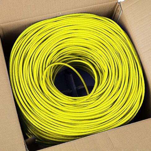 Big-A - Cat6 Plenum Cable 1000ft, Cat 6 Ethernet Cable (CMP) 10 Gigabit Solid Network Cable, 550MHz Cat 6 Ethernet Cord, Unshielded Twisted Pair (UTP) - Green in Kuwait