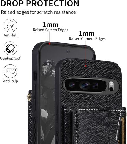 حالة الهاتف متوافقة مع Google Pixel 9 Pro XL Wallet مع حزام كتف Crossbod in Kuwait