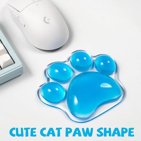 Cat Paw Mouse Wrist Prest ، لوحة دعم معصم الماوس الصافية ، وسادة معصم مريحة للماوس ، وتخفيف آلام الرسغ الشفافة الناعمة للمكتب المنزل الماوس (Pink) in Kuwait