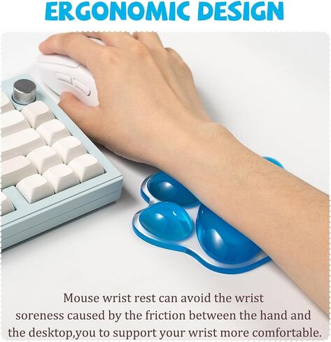 Cat Paw Mouse Wrist Prest ، لوحة دعم معصم الماوس الصافية ، وسادة معصم مريحة للماوس ، وتخفيف آلام الرسغ الشفافة الناعمة للمكتب المنزل الماوس (Pink) in Kuwait
