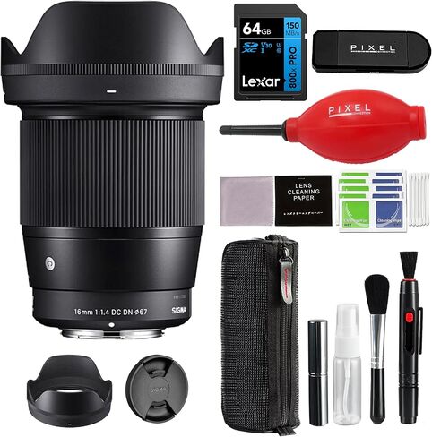 Sigma 16mm F/1.4 DC DN عدسة معاصرة لجبل الترددات اللاسلكية مع حزمة التبعية والسفر المتقدمة (Sigma 4 سنوات ضمان الولايات المتحدة الأمريكية) | Sigma 16mm F1.4 RF Mount in Kuwait