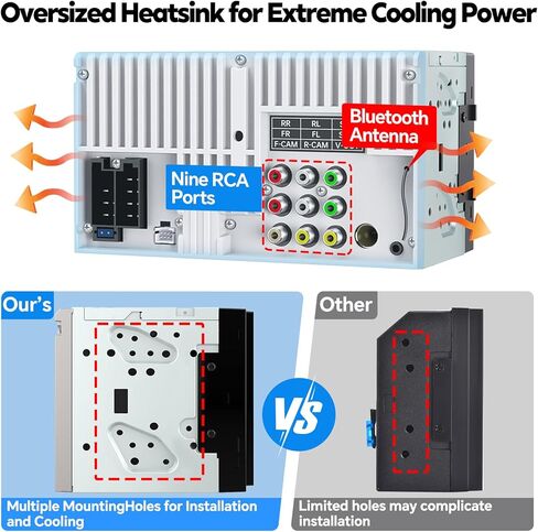 استريو مزدوج سيارة Din Din مع Carplay Apple اللاسلكي و Android Auto ، Bluetooth 5.3 تشغيل السيارة ، MirrorLink ، 7 "HD شاشة اللمس ، الكاميرا الاحتياط in Kuwait