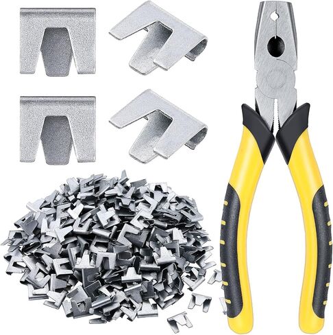 300 Pieces Wire Cage Clips with 1 Piece Wire Cage Buckle Snap Plier for Chicken Pet Dog Cat Cage (Silver, Blue) in Saudi Arabia
