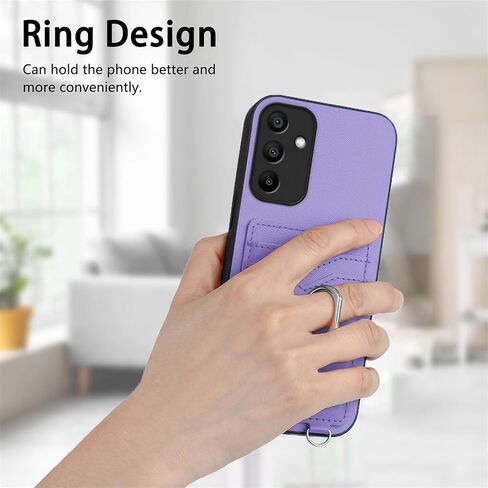 Crossbody Wallet Case for Galaxy A16 with Card Holder and Ring Stand Kickstand Wrist Strap Lanyard Handbag Purse Phone Case Cover for Samsung Galaxy A16. Black YKB in Kuwait