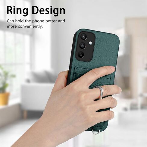 Crossbody Wallet Case for Galaxy A16 with Card Holder and Ring Stand Kickstand Wrist Strap Lanyard Handbag Purse Phone Case Cover for Samsung Galaxy A16. Black YKB in Kuwait