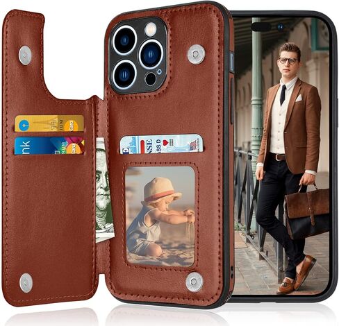 Tekcoo Wallet Case متوافق مع iPhone 14 | 2022 | 6.1 بوصة الحد الأدنى من الفاخرة بو بوري معرف بطاقة الائتمان النقد فتحات بطاقة الائتمان الإغلاق المغناطيسي كيكستاند فوليو فليب غطاء واقية نحيف - الذهب الوردي in Kuwait
