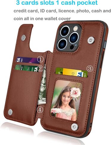 Tekcoo Wallet Case متوافق مع iPhone 14 | 2022 | 6.1 بوصة الحد الأدنى من الفاخرة بو بوري معرف بطاقة الائتمان النقد فتحات بطاقة الائتمان الإغلاق المغناطيسي كيكستاند فوليو فليب غطاء واقية نحيف - الذهب الوردي in Kuwait