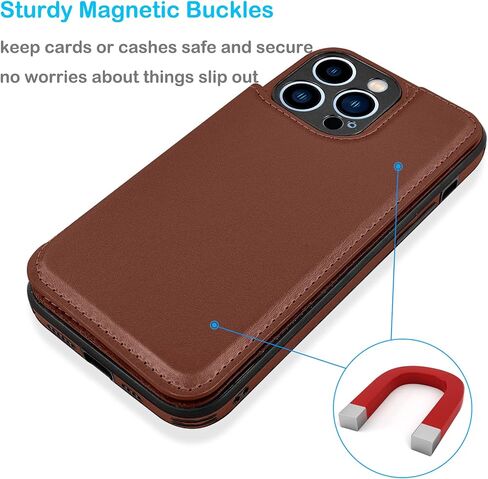 Tekcoo Wallet Case متوافق مع iPhone 14 | 2022 | 6.1 بوصة الحد الأدنى من الفاخرة بو بوري معرف بطاقة الائتمان النقد فتحات بطاقة الائتمان الإغلاق المغناطيسي كيكستاند فوليو فليب غطاء واقية نحيف - الذهب الوردي in Kuwait