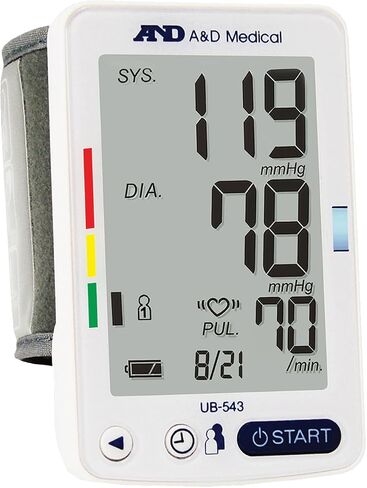 A&D Medical Essential One Button Wrist Blood Pressure Monitor (5.3-8.5"/13.5-21.5 cm Range Cuff) One Click Operation with Easy to Read Digital LCD Screen, Portable Home BP Monitor in Saudi Arabia