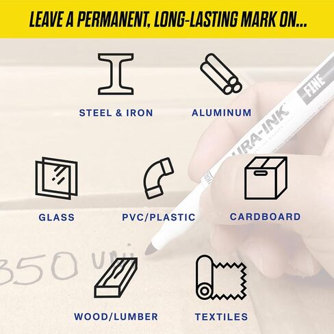 Markal 96023 Dura-Ink 15 Permanent Ink Marker with Fine Bullet Tip, Black (Pack of 12) in Saudi Arabia