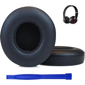 Beats Solo 2/3 منصات الأذن اللاسلكية - مع جلد البروتين ورغوة الذاكرة فقط من أجل Beats Solo 2.0/3.0 Lylely On -Ear ear （White）