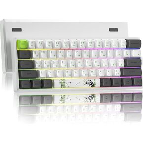 60% Mechanical Gaming Keyboard, Tri-Mode BT5.0/2.4GHz/USB-C, Wireless/Wired 19 RGB Backlit Compact 61 Key Mini Gamer Keyboard (Whale Waves)