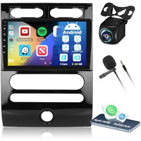 SIXTOP [4+64G] Android Car Stereo for Ford Expedition 2006-2017 (Auto A/C) with Carplay Android Auto Mirror Link 9 inch Touchscreen 1280 * 720 Bluetooth 5.0 FM/RDS DSP 32EQ WiFi GPS AI Voice