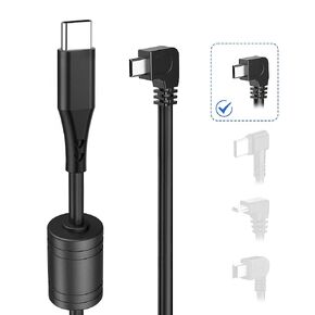 Dash Cam Power Cord,(10Ft)USB C to USB C Dashcam Charger Cable,Mirror Camera Charging Cable,90 Degree Type C Dash Cams Replacement Power Cord,Rearview Cameras Charger Adapter Wire(Charging Only)