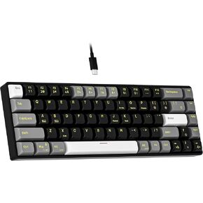 Newmen GM681 60 ٪ لوحة مفاتيح ميكانيكية ، 68 مفاتيح لوحة مفاتيح ميكانيكية للألعاب USB مضغوطة ، لوحة مفاتيح مخصصة للتشكيل المصغرة المخصصة للتشويش الساخن ، لوحة مفاتيح سلكية صغيرة قابلة للتبديل ،