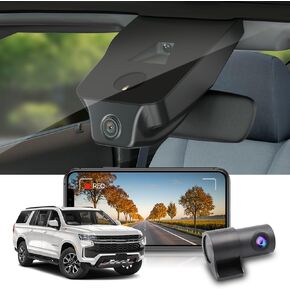 FITCAMX 4K DASH CAM متوافق مع CHEVY Suburban 2021-2025 LS LT RST High Country لديه تمرير تلقائي (HD2-4925) ، OEM Look ، UHD 2160P VIO