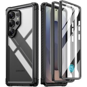 حالة الوصي الشعري لـ Galaxy S25 Ultra 5G 6.9 بوصة ، [20 قدمًا من الدرجة التي تم اختبارها] واقي شاشة مدمج [العمل مع معرف البصمات]