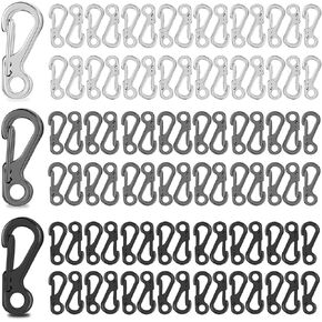 90pcs مقاطع مصغرة Carabiner Clips Tiny Spring Snap Snap Clasps keychain Clasps EDC Small Hanging Buckle for Backpack Camping Paracord Accessories Tactical Survival Gear (3 Colors)