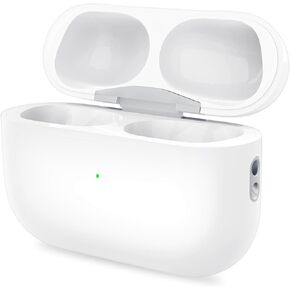حالة الشحن اللاسلكية لـ AirPods Pro 1/2 Gen ، متوافقة مع Airpod Pro 1/2 Gen Casing Case Pratect ، بطارية 660 مللي أمبير في الساعة مع زر مزامنة الاقتران من Bluetooth (أبيض)